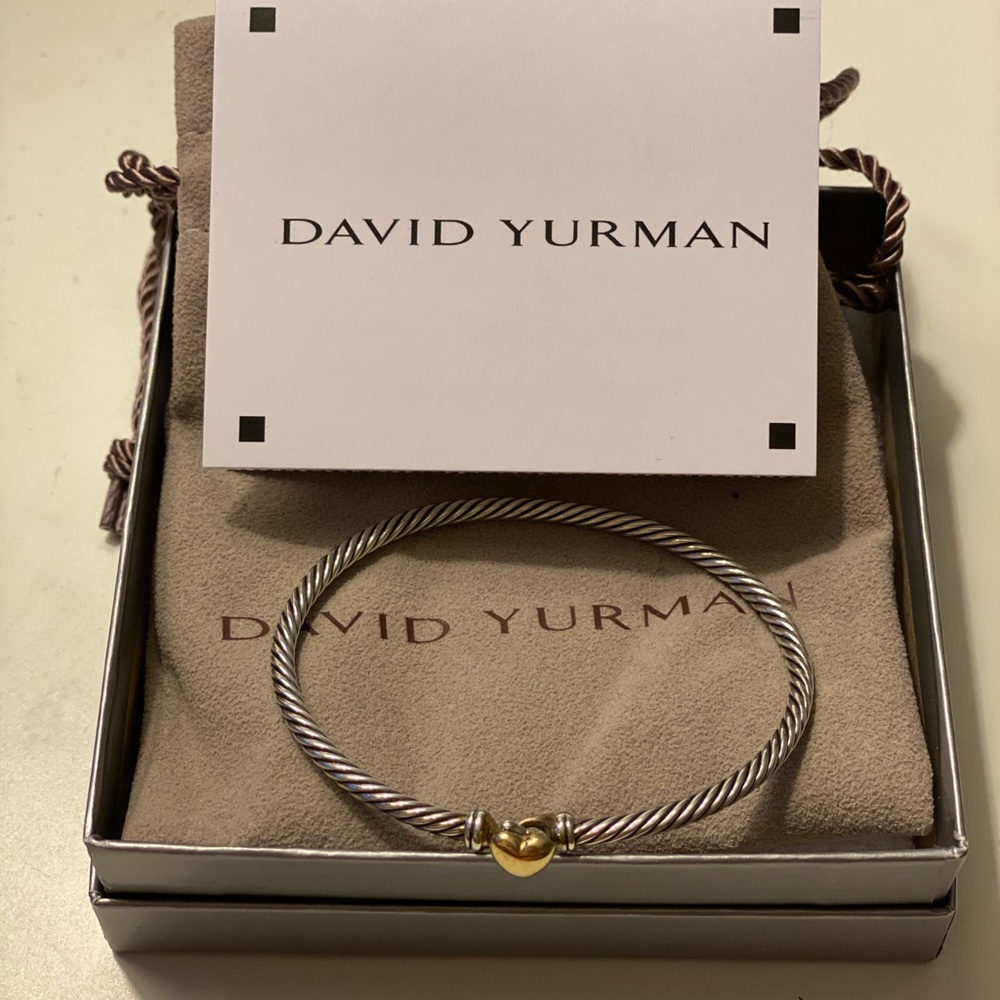 David Yurman Cable Heart Bracelet with 18K Gold